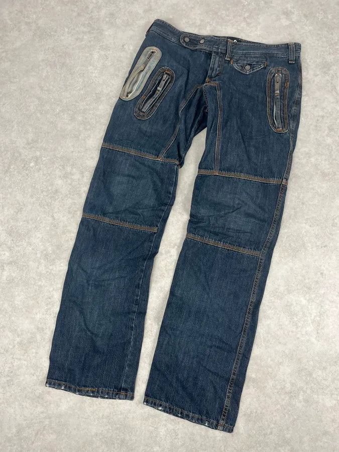 AW2004 Dolce & Gabbana Blue Denim Zip Multi-Pocket Jeans aKIYJQu 4