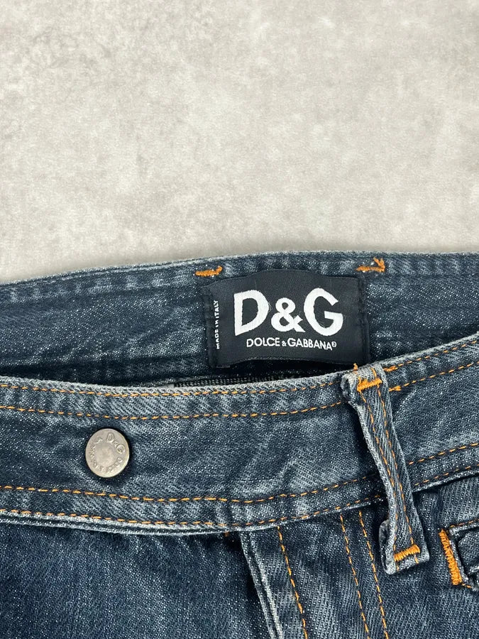 AW2004 Dolce & Gabbana Blue Denim Zip Multi-Pocket Jeans aKIYJQu 9