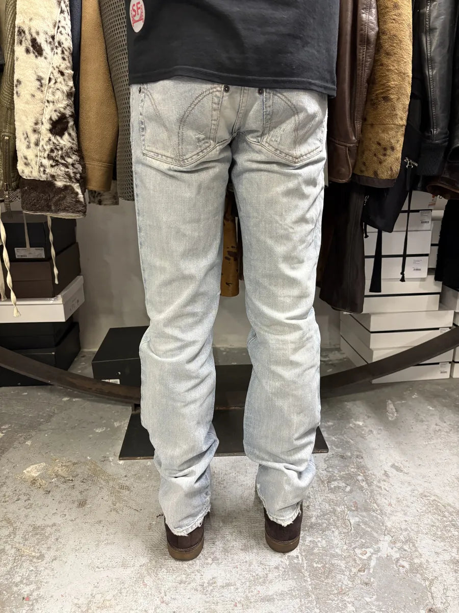 AW2004 Dolce & Gabbana Blue Faded Distressed Denim Jeans TfbrghV 3