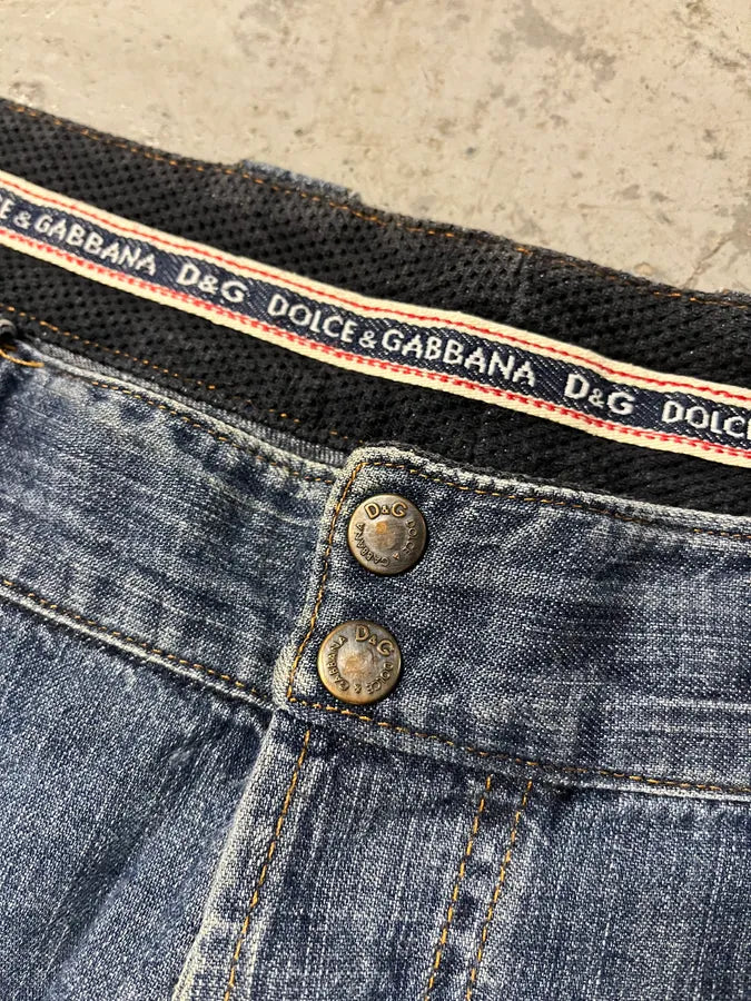 AW2004 Dolce & Gabbana Blue Hybrid Cargo Denim Jeans nQPYALr 7