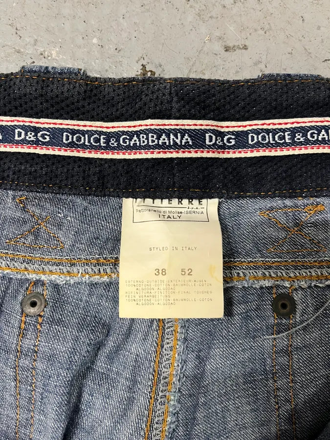 AW2004 Dolce & Gabbana Blue Hybrid Cargo Denim Jeans nQPYALr 9