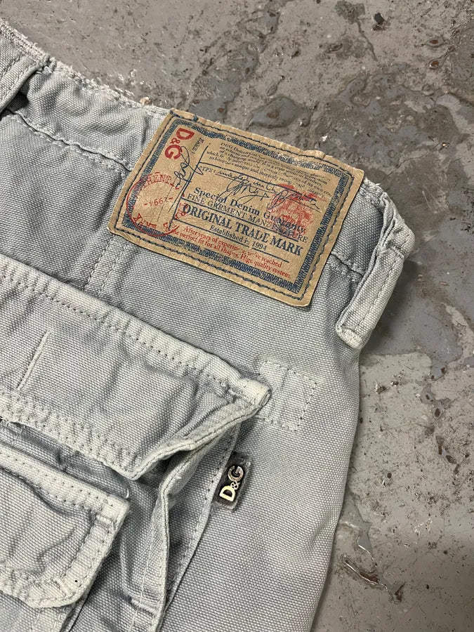 AW2004 Dolce & Gabbana Blue Multi Pockets Cargo Shorts (L) hdiVUbP 10