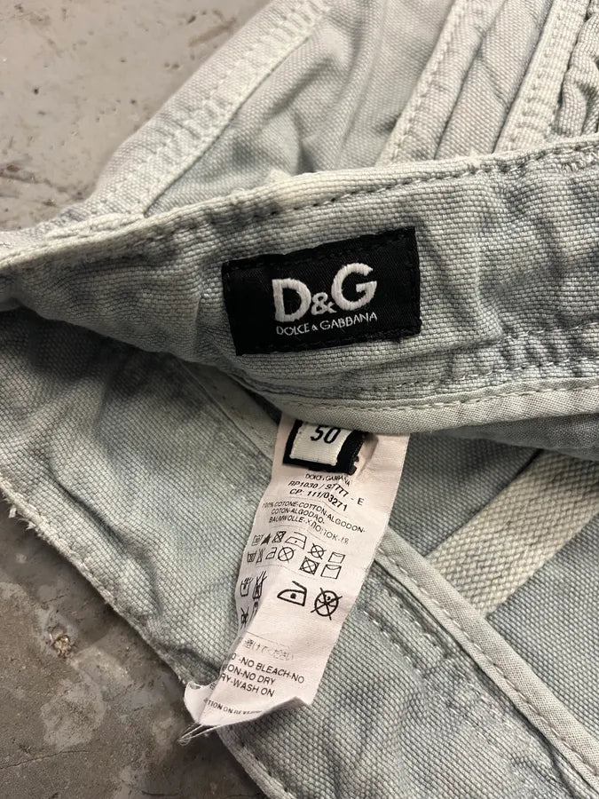 AW2004 Dolce & Gabbana Blue Multi Pockets Cargo Shorts (L) hdiVUbP 9