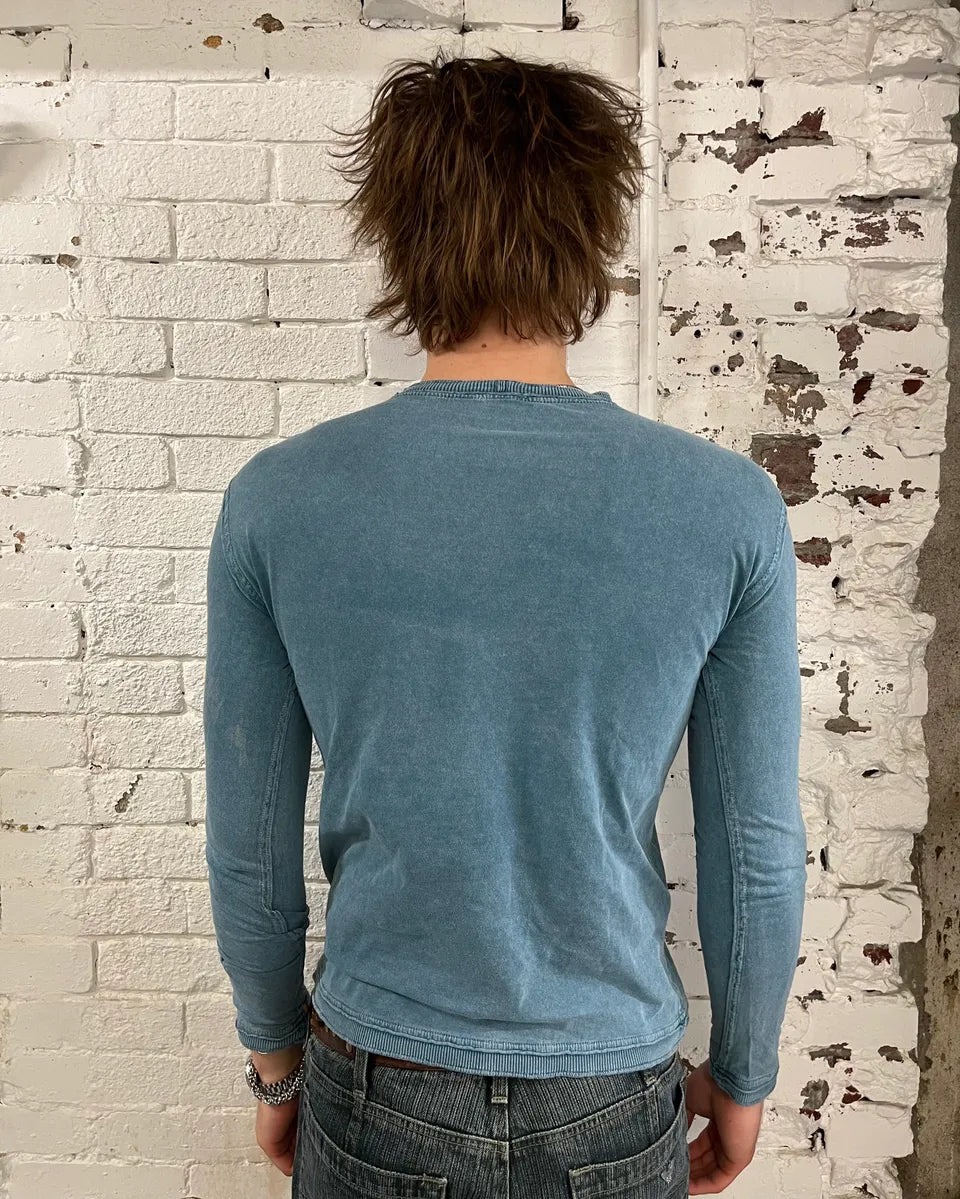AW2004 Dolce & Gabbana Blue Teal Truck Graphic Longsleeve GjgxVqy 1
