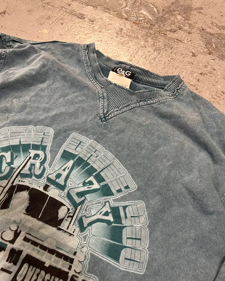 AW2004 Dolce & Gabbana Blue Teal Truck Graphic Longsleeve GjgxVqy 4