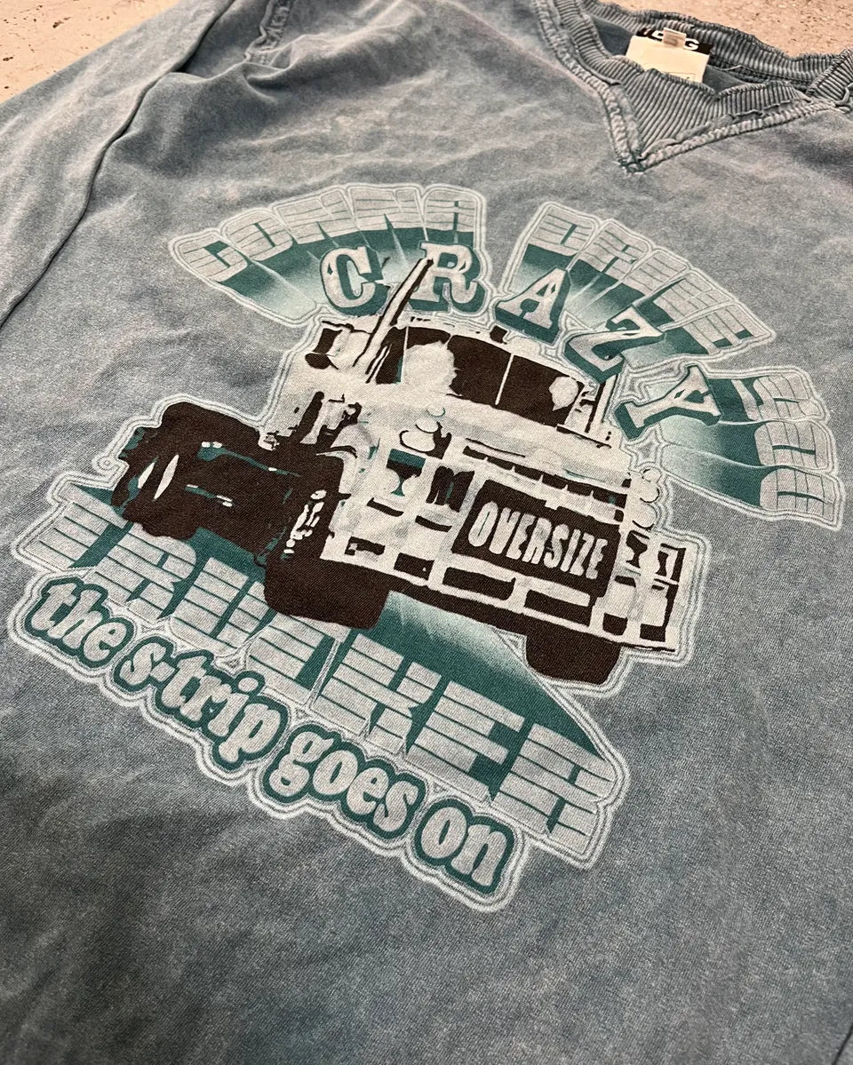 AW2004 Dolce & Gabbana Blue Teal Truck Graphic Longsleeve GjgxVqy 5