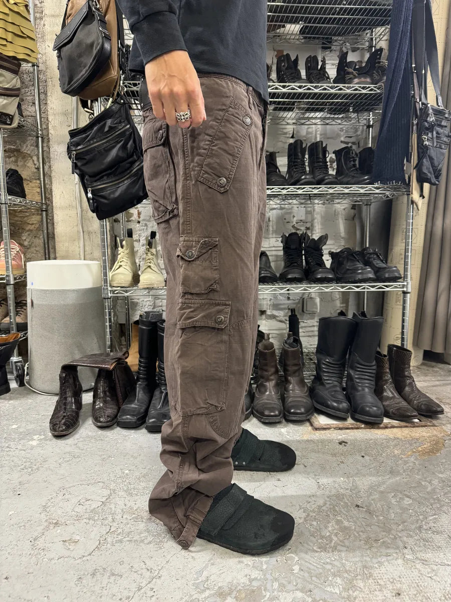 AW2004 Dolce & Gabbana Brown Cargo Multi Pockets Pants MrNdbDb 3