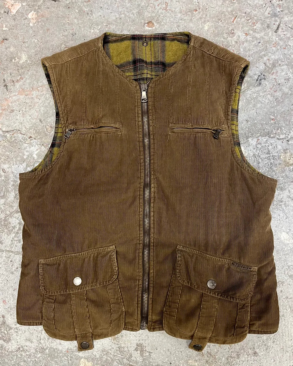 AW2004 Dolce & Gabbana Brown Cargo Utility Vest (S/M) RCfVvOX 0