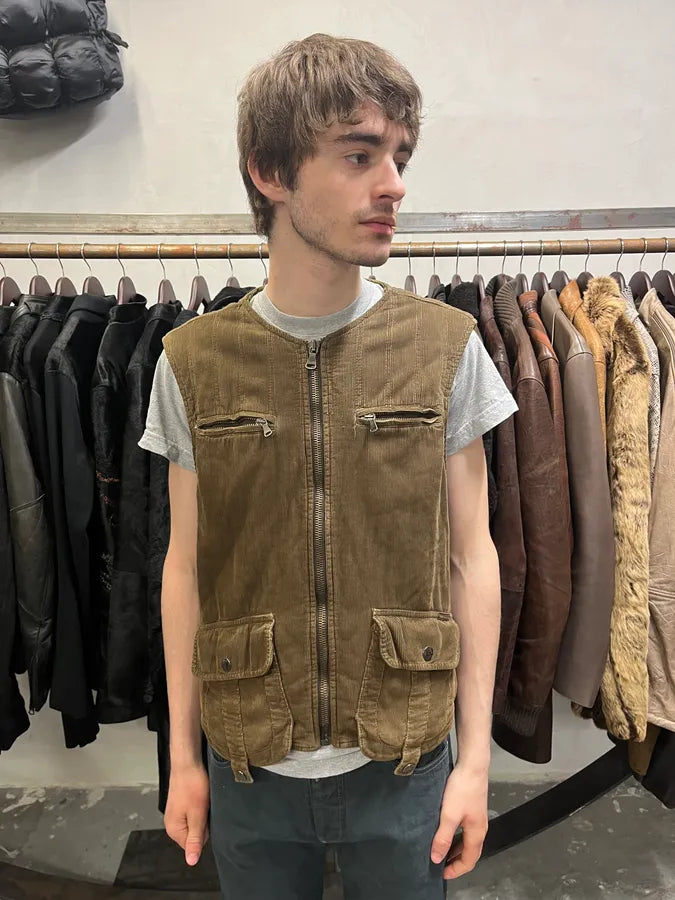 AW2004 Dolce & Gabbana Brown Cargo Utility Vest (S/M) RCfVvOX 1