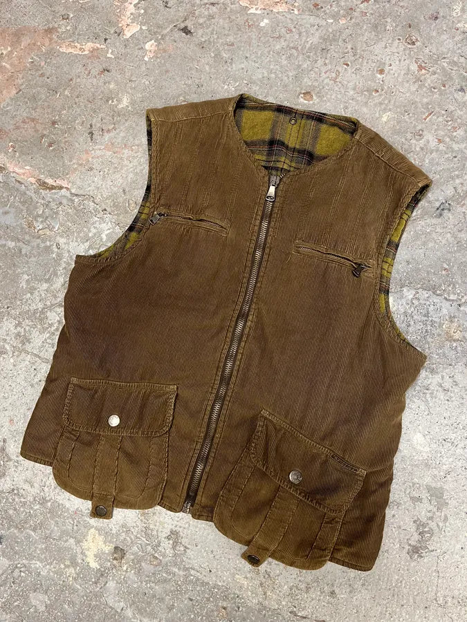AW2004 Dolce & Gabbana Brown Cargo Utility Vest (S/M) RCfVvOX 4