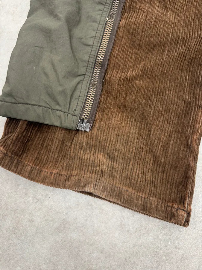 AW2004 Dolce & Gabbana Brown Corduroy & Green Nylon Aviator Cargo Pants baioCdn 7