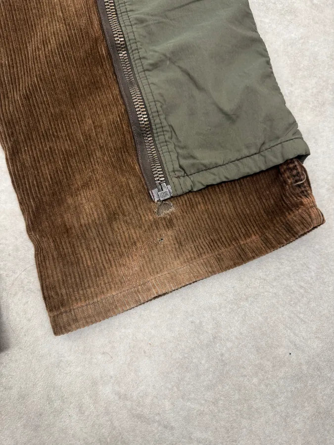 AW2004 Dolce & Gabbana Brown Corduroy & Green Nylon Aviator Cargo Pants baioCdn 9