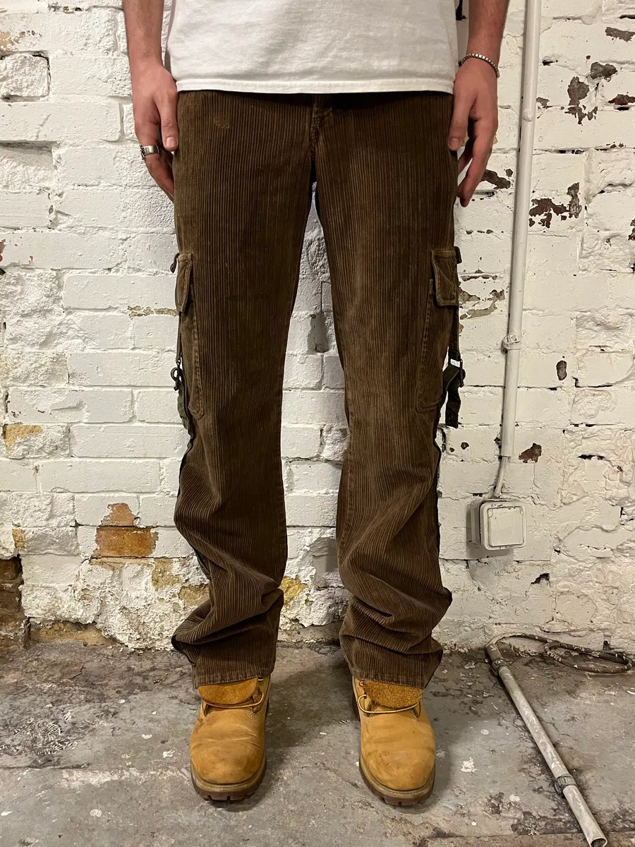 AW2004 Dolce & Gabbana Brown Corduroy Cargo Pants BADIiHK 1