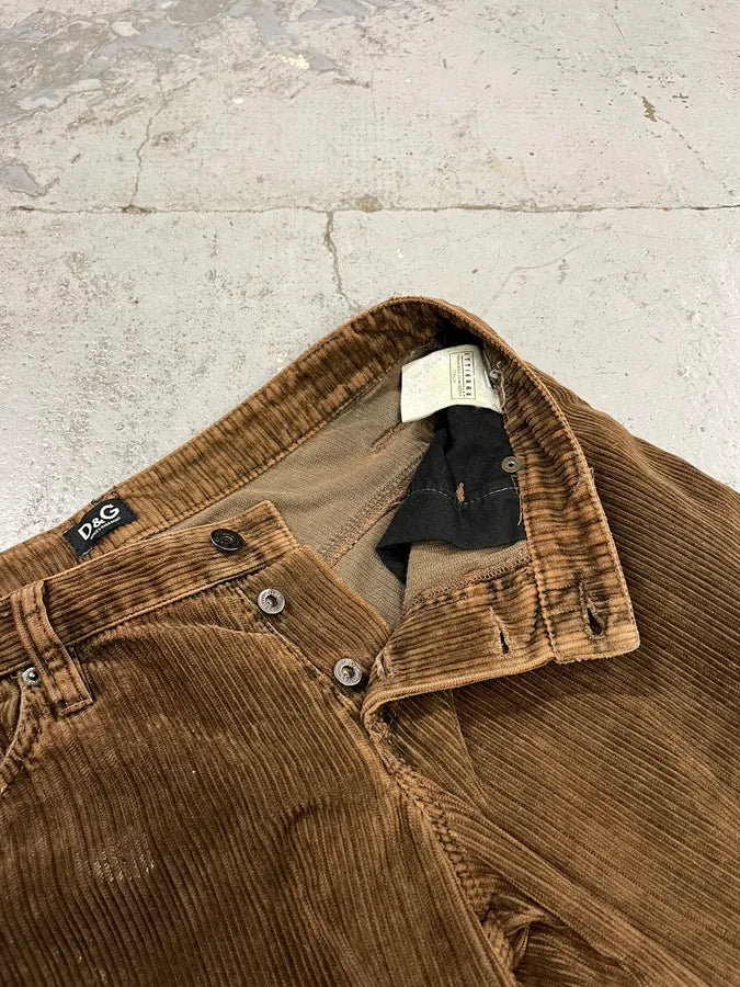 AW2004 Dolce & Gabbana Brown Corduroy Cargo Pants BADIiHK 12