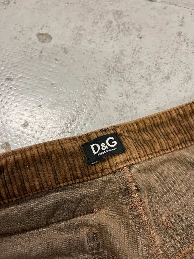 AW2004 Dolce & Gabbana Brown Corduroy Cargo Pants BADIiHK 13