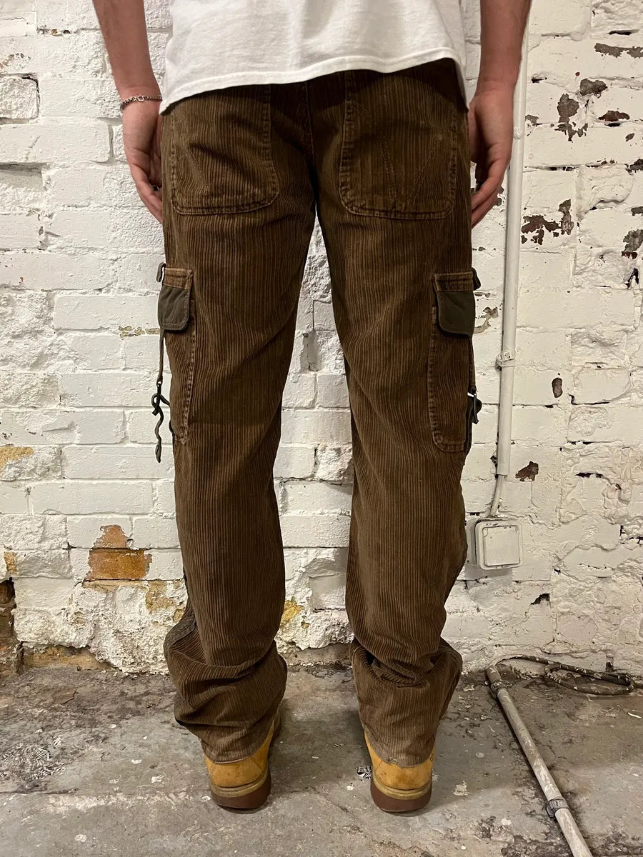 AW2004 Dolce & Gabbana Brown Corduroy Cargo Pants BADIiHK 3