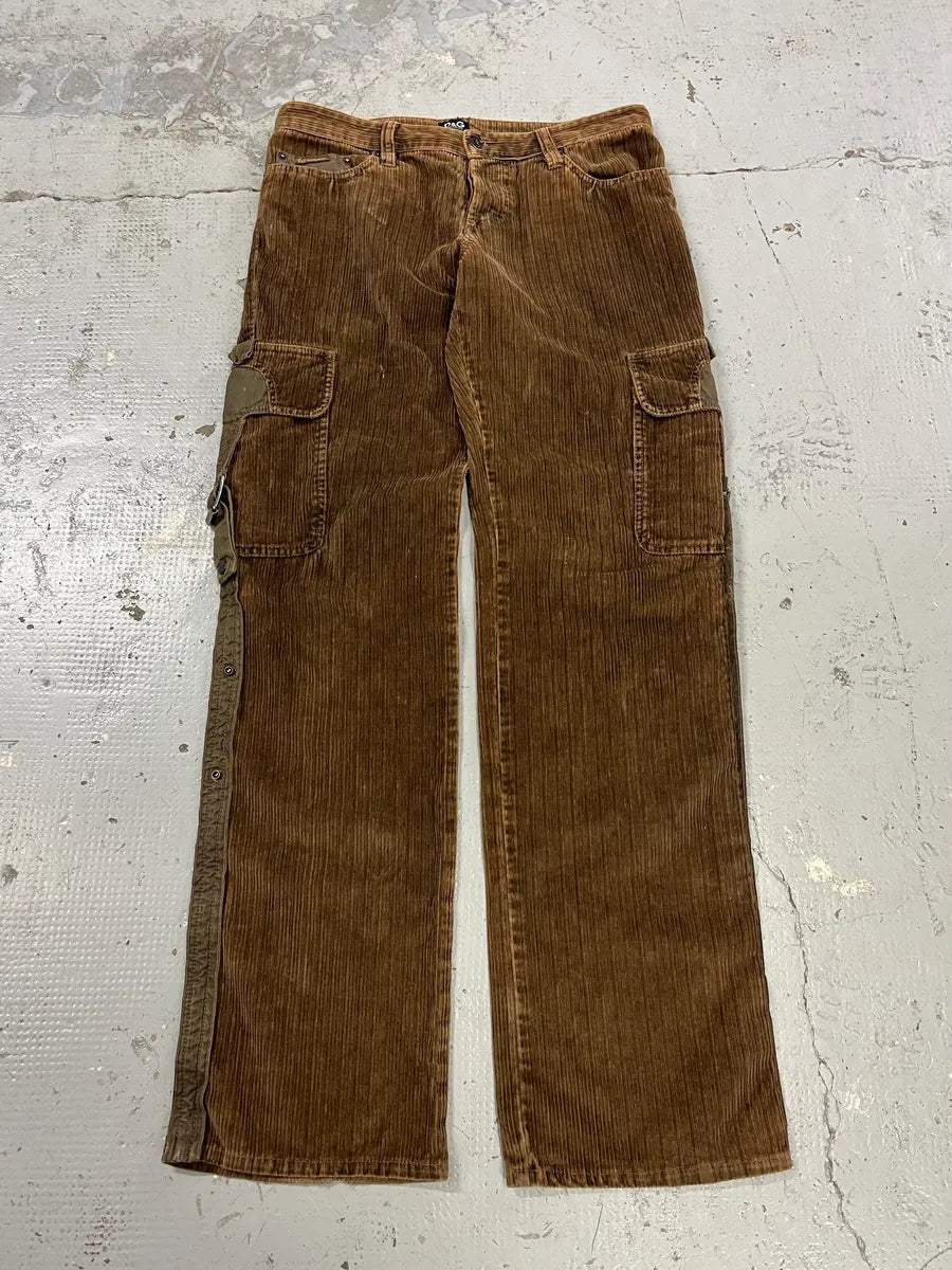 AW2004 Dolce & Gabbana Brown Corduroy Cargo Pants BADIiHK 4