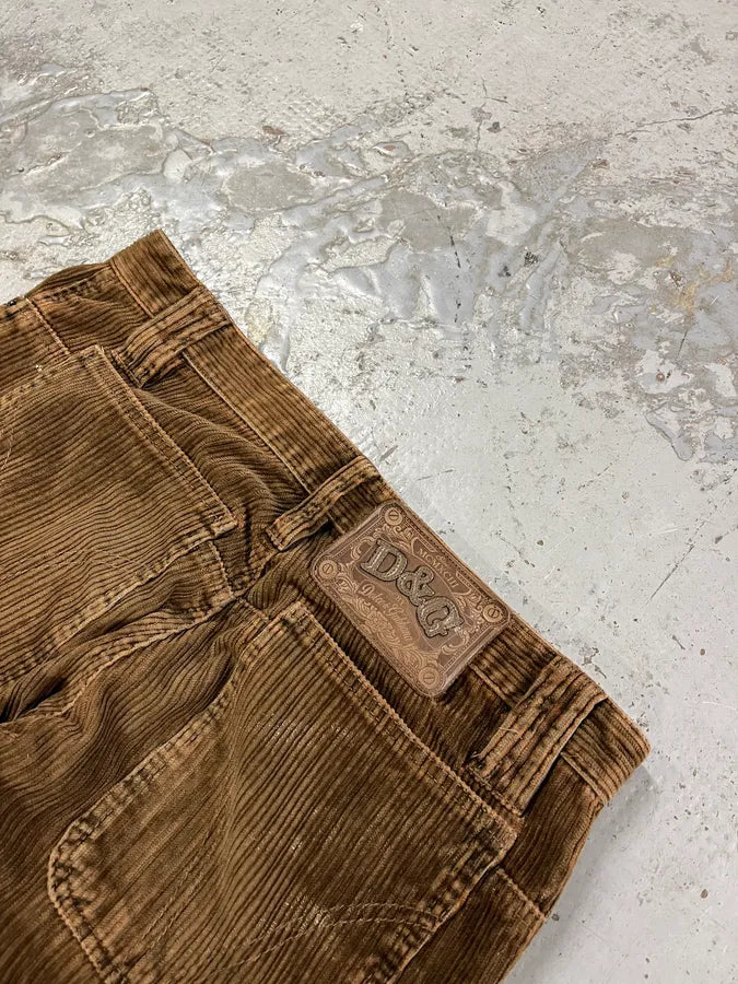 AW2004 Dolce & Gabbana Brown Corduroy Cargo Pants BADIiHK 9
