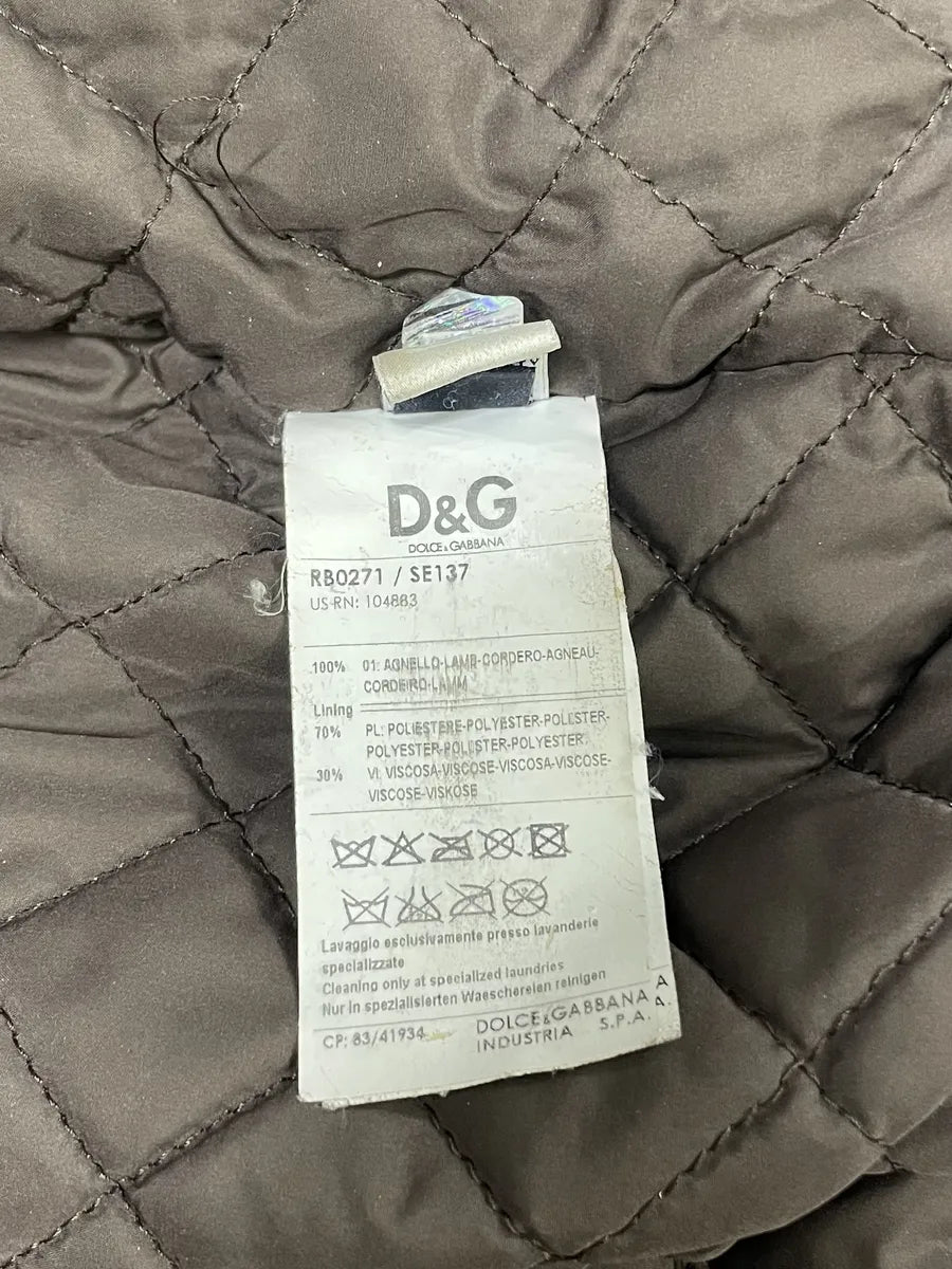 AW2004 Dolce & Gabbana Brown Leather Aviator Jacket (L) 10