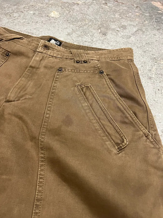 AW2004 Dolce & Gabbana Brown Utility Straight Cozy Pants (M) 2