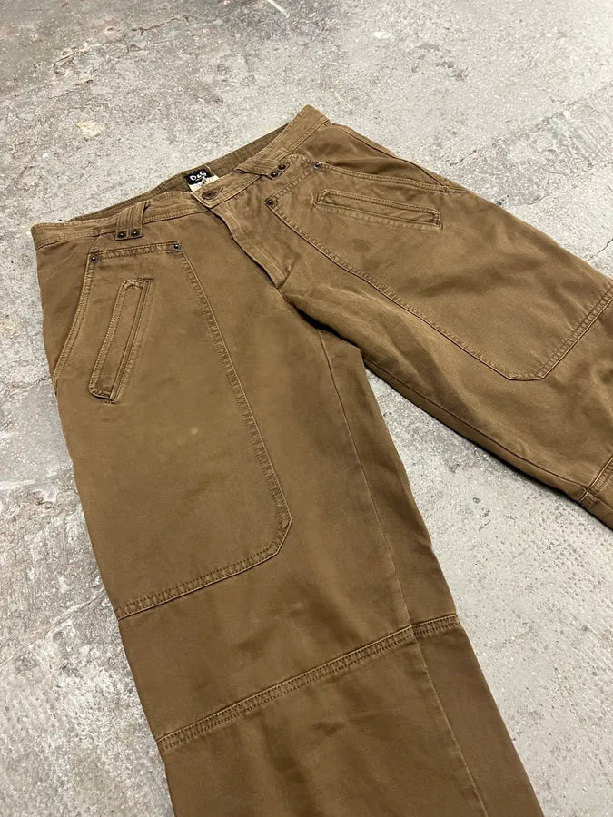 AW2004 Dolce & Gabbana Brown Utility Straight Cozy Pants (M) 3