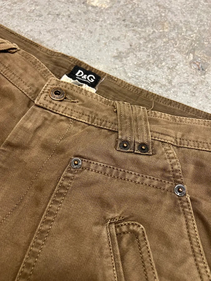 AW2004 Dolce & Gabbana Brown Utility Straight Cozy Pants (M) 5
