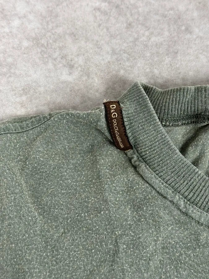 AW2004 Dolce & Gabbana Bull Spain Olive Green Longsleeves TPzrozp 7