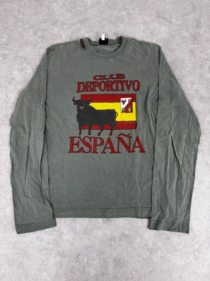 AW2004 Dolce & Gabbana Bull Spain Olive Green Longsleeves TPzrozp 0