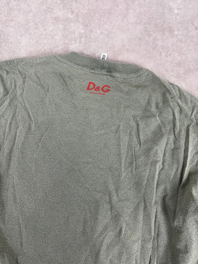 AW2004 Dolce & Gabbana Bull Spain Olive Green Longsleeves TPzrozp 5