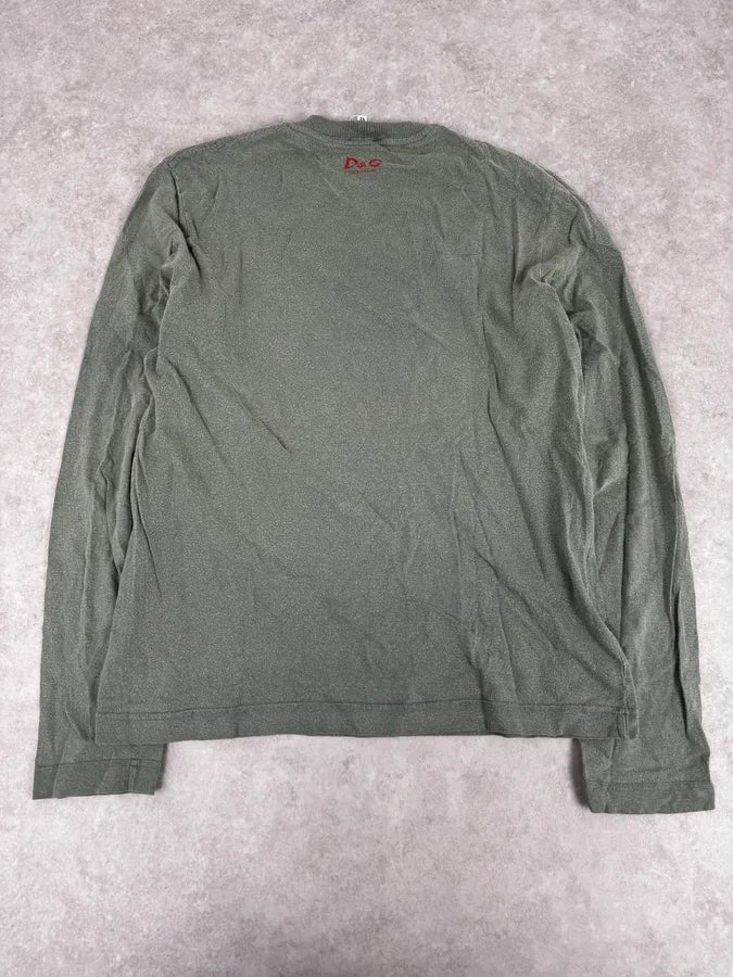 AW2004 Dolce & Gabbana Bull Spain Olive Green Longsleeves TPzrozp 3
