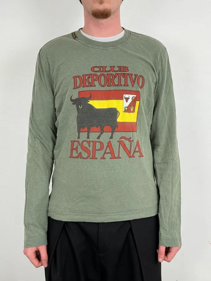 AW2004 Dolce & Gabbana Bull Spain Olive Green Longsleeves TPzrozp 1