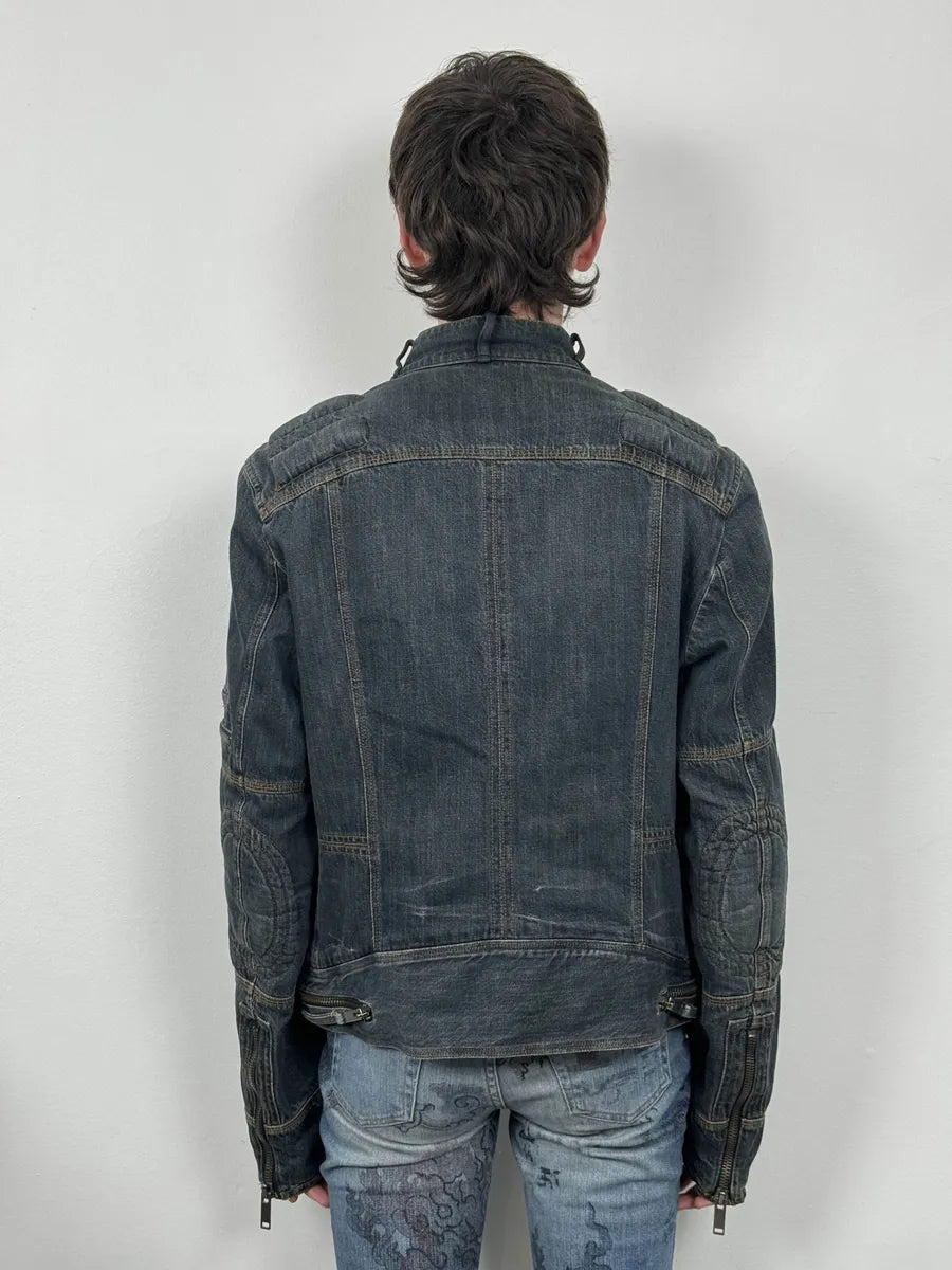 AW2004 Dolce & Gabbana Cafe Racer Biker Denim Jacket AEgwWpb 2