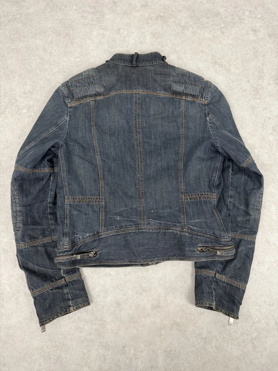 AW2004 Dolce & Gabbana Cafe Racer Biker Denim Jacket AEgwWpb 3