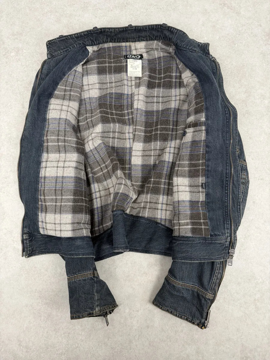 AW2004 Dolce & Gabbana Cafe Racer Biker Denim Jacket AEgwWpb 4