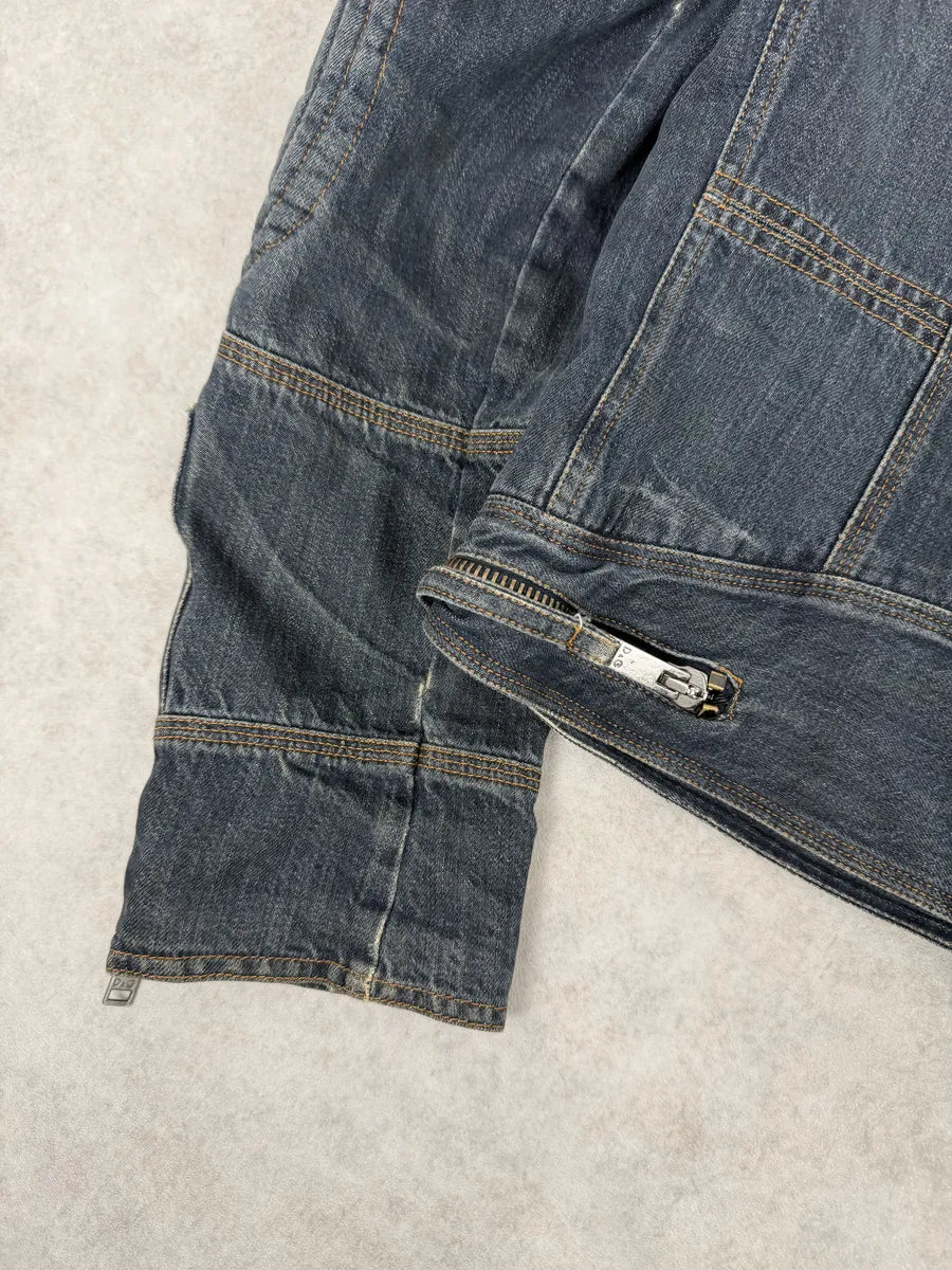 AW2004 Dolce & Gabbana Cafe Racer Biker Denim Jacket AEgwWpb 7