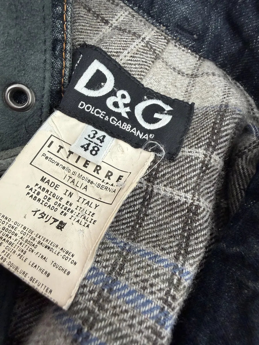 AW2004 Dolce & Gabbana Cafe Racer Biker Denim Jacket RZTFRrF 9