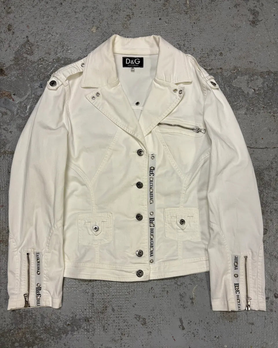 AW2004 Dolce & Gabbana Cargo Army White Jacket GEKGwrx 0