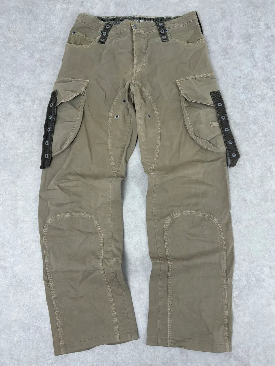 AW2004 Dolce & Gabbana Cargo Parachute Beige Pants ModYnia 0