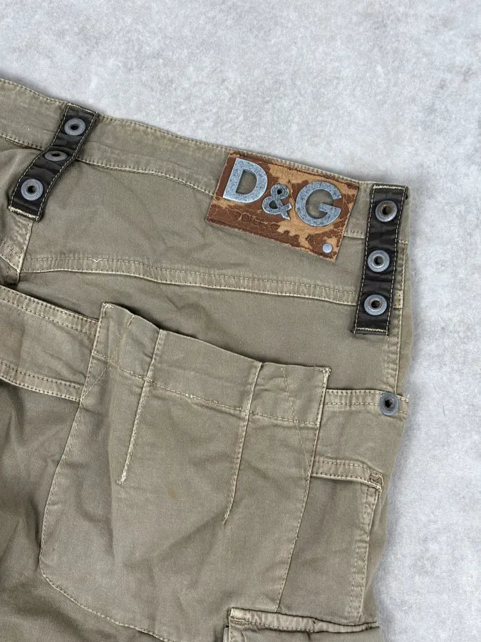 AW2004 Dolce & Gabbana Cargo Parachute Beige Pants ModYnia 7