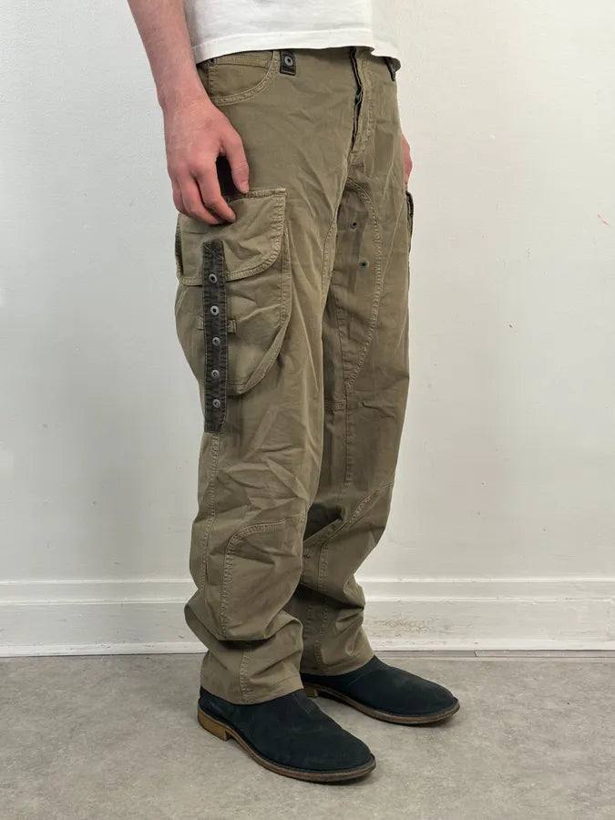 AW2004 Dolce & Gabbana Cargo Parachute Beige Pants ModYnia 2