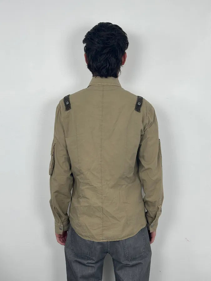 AW2004 Dolce & Gabbana Cargo Bondage Parachute Beige Shirt nambAce 2