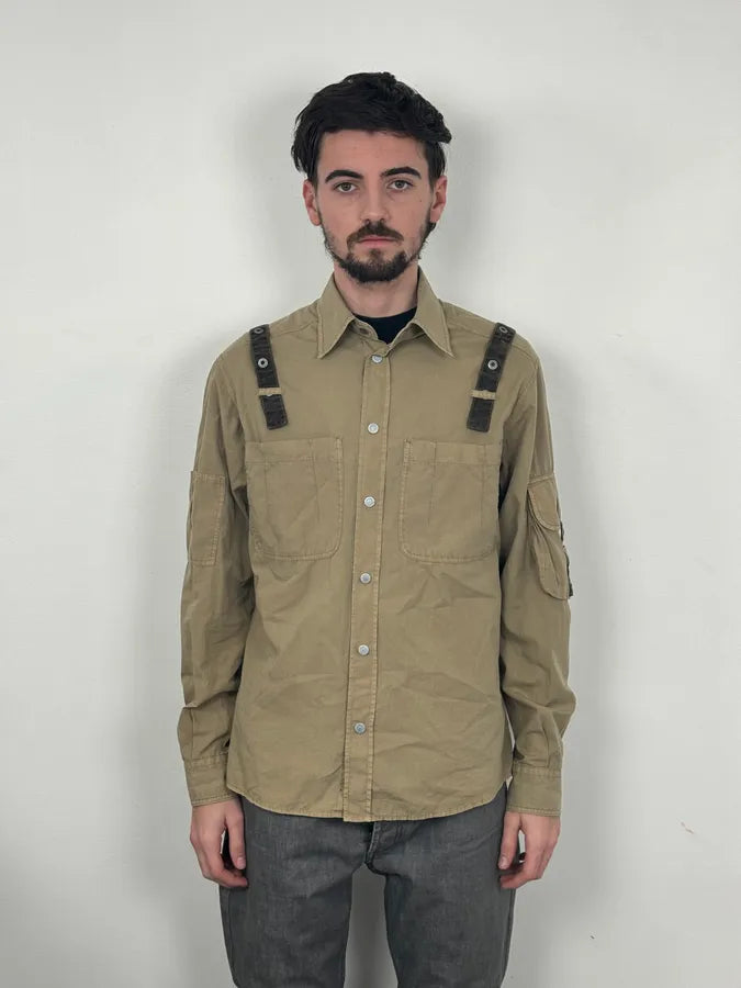 AW2004 Dolce & Gabbana Cargo Bondage Parachute Beige Shirt nambAce 1