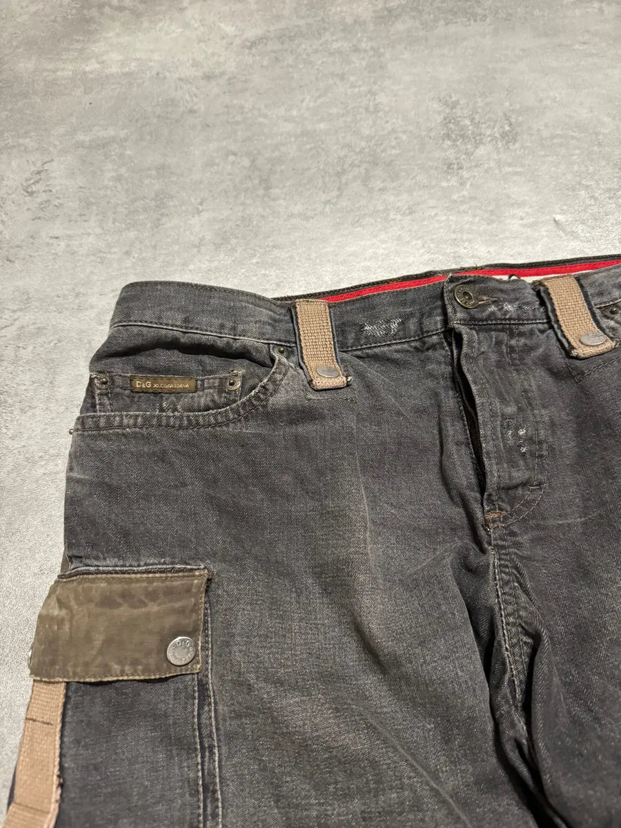AW2004 Dolce & Gabbana Cargo Harness Grey Jeans RHwBiam 6