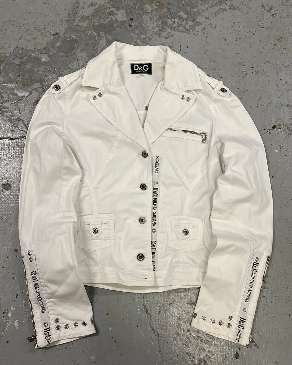 AW2004 Dolce & Gabbana Cargo White Jacket LjSeDuY 0