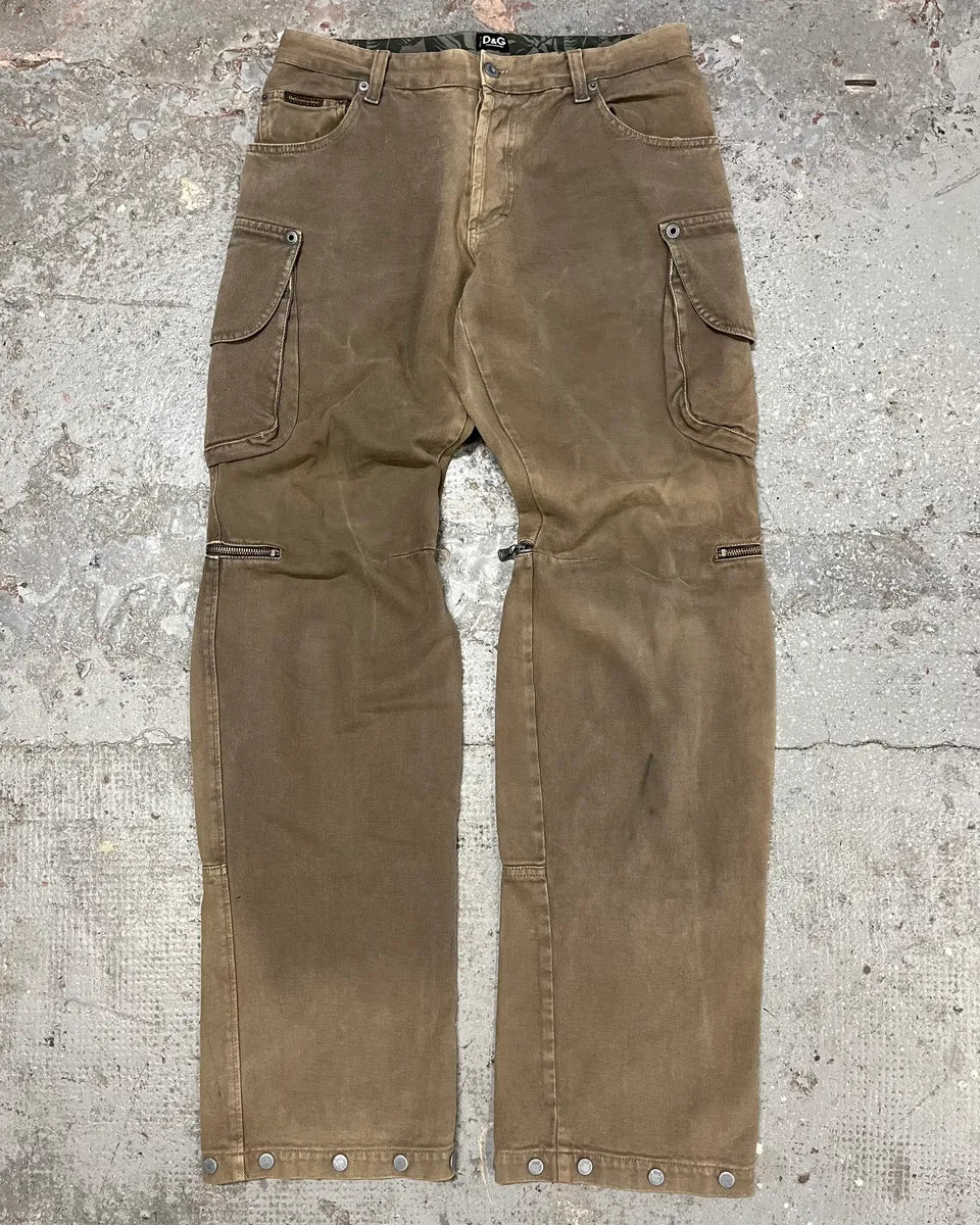 AW2004 Dolce & Gabbana Cargo Zip Brut Grey Pants (M/L) jEzElMQ 0