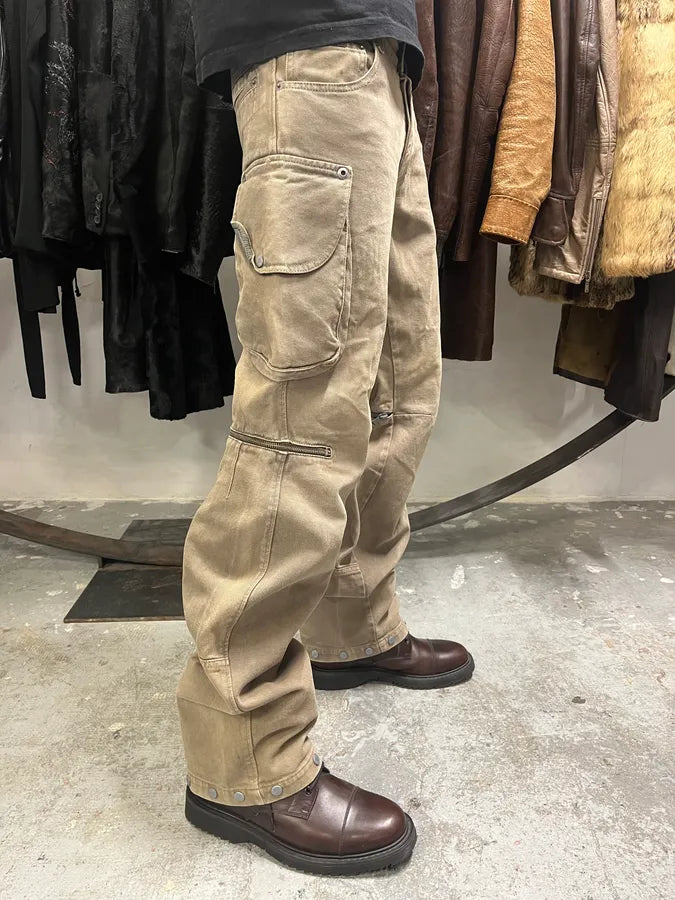 AW2004 Dolce & Gabbana Cargo Zip Brut Grey Pants (M/L) jEzElMQ 2