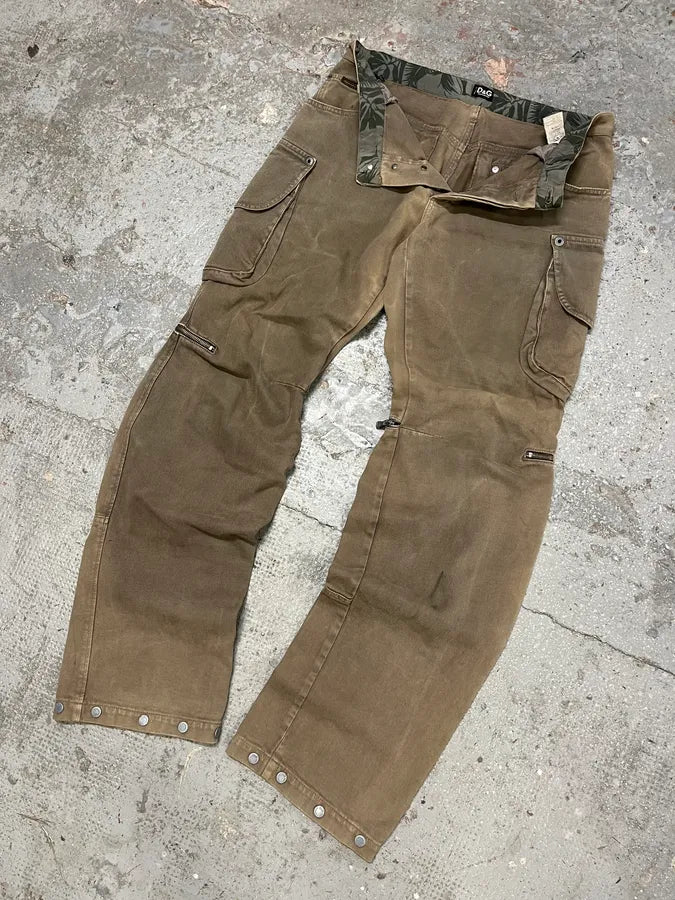 AW2004 Dolce & Gabbana Cargo Zip Brut Grey Pants (M/L) jEzElMQ 4