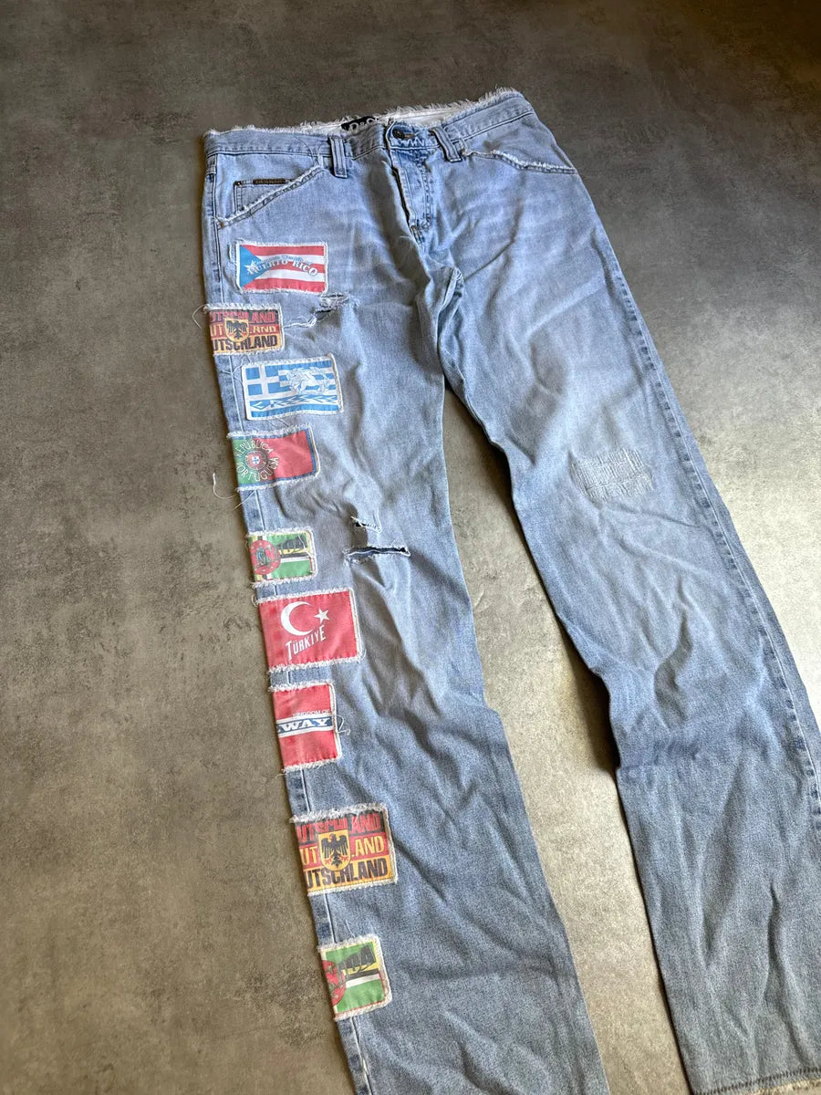 AW2004 Dolce & Gabbana Cosmopolite Flag Jeans OdgbNPn 10