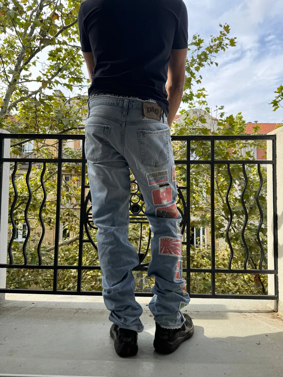 AW2004 Dolce & Gabbana Cosmopolite Flag Jeans OdgbNPn 2