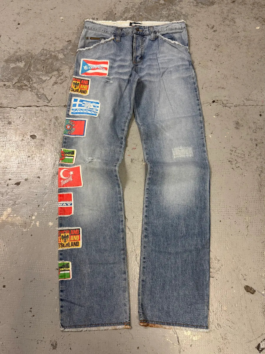 AW2004 Dolce & Gabbana Cosmopolite Flags Jeans DtuMTFX 0